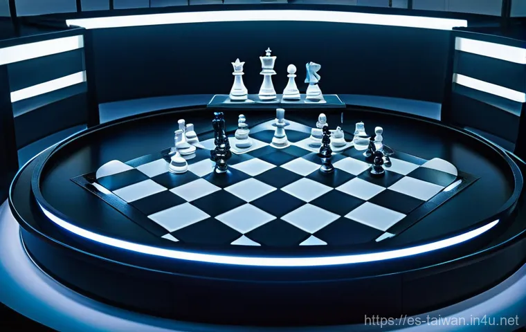 대만 독립과 국제사회 - **Prompt 1: The Delicate Geopolitical Balance**
    "A visually striking, high-angle shot of a metic...